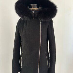 Soia & Kyo Women's Rafaella Wool Coat with Fox Fur